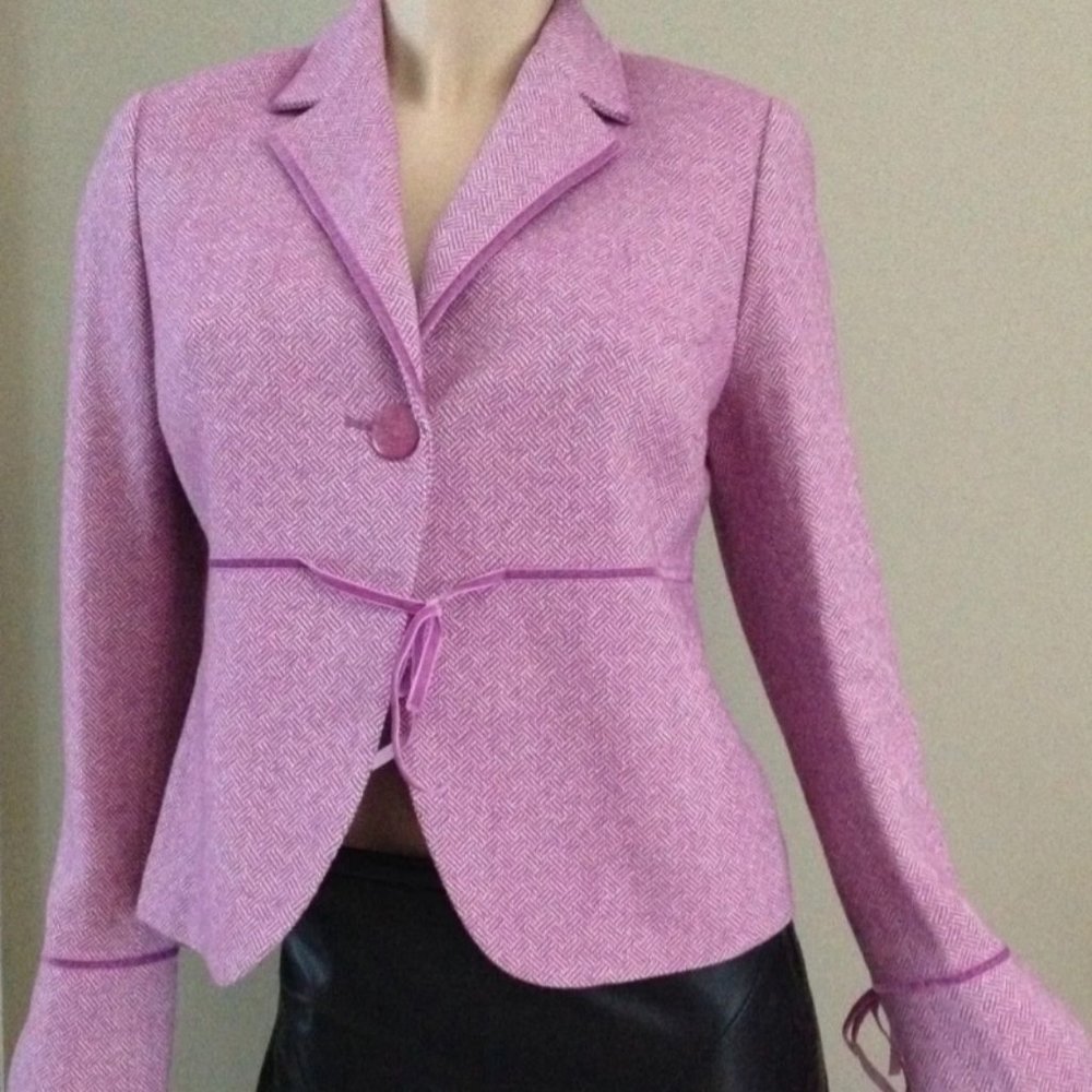 Laundry by Shelli Segal Wool Blend Lavender Purple Blazer Jacket